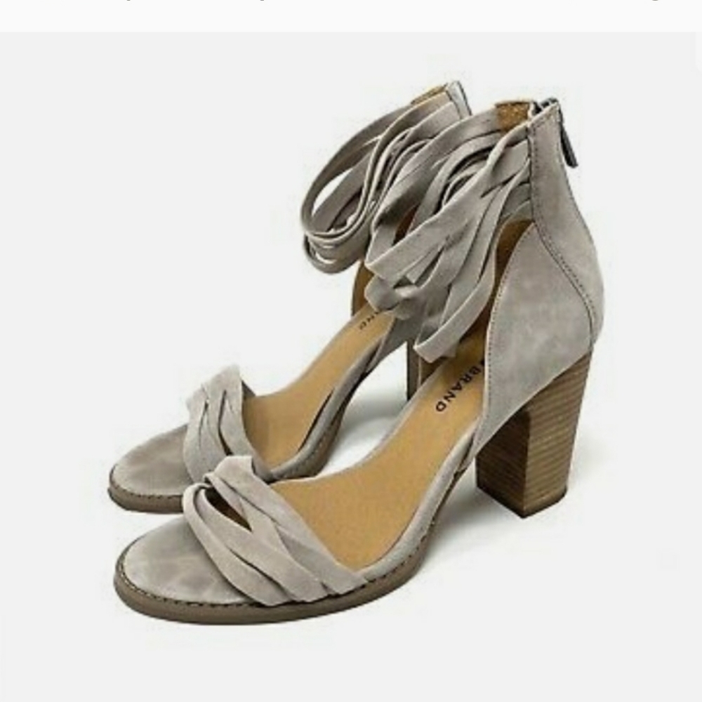 Lucky Brand Chunky Leather Heels 10
